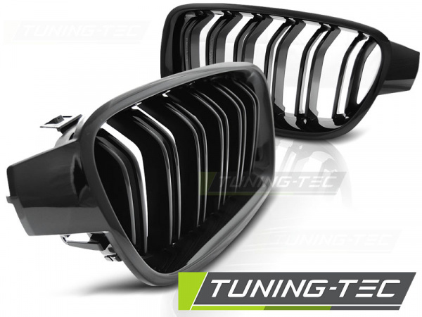 Upgrade Sportgrill Nieren für BMW 3er F30/F31 Limousine/Touring 11-18 Hochglanz schwarz in Doppelsteg Design